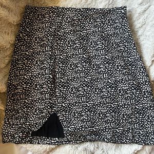 Black and White Patterned Mini Skirt